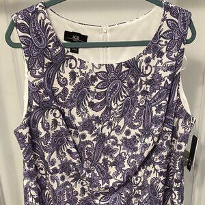 AGB Sleeveless Purple Floral Sheath Dress